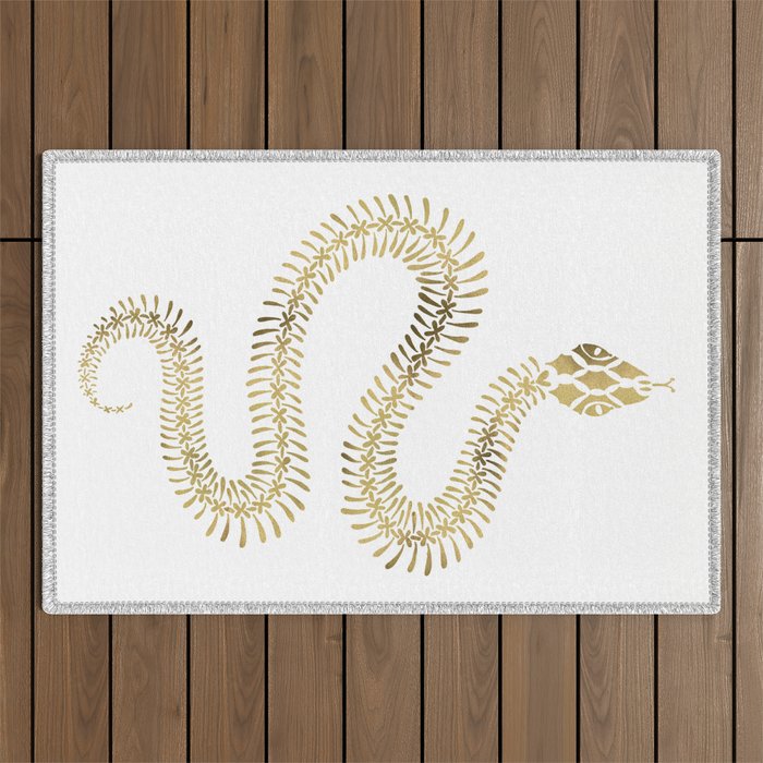 Snake Skeleton - Gold Outdoor Rug Gallery Image 1