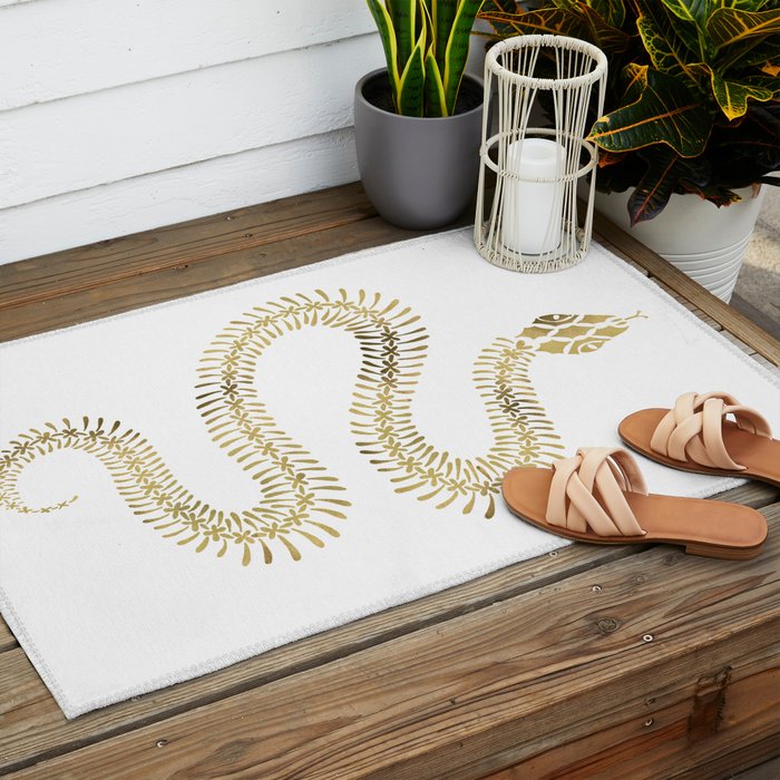 Snake Skeleton - Gold Outdoor Rug Gallery Image 2