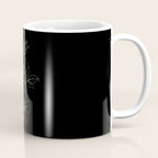 Botanical illustration one line drawing - Rose Black Coffee Mug Gallery Image 1