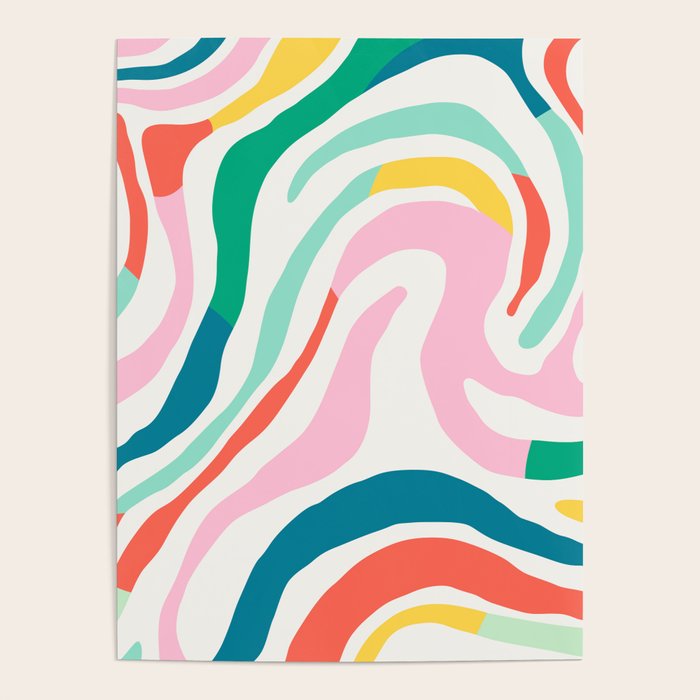 Colorful abstract stripe line art pattern Poster Gallery Image 4
