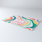 Colorful abstract stripe line art pattern Rug Gallery Image 3