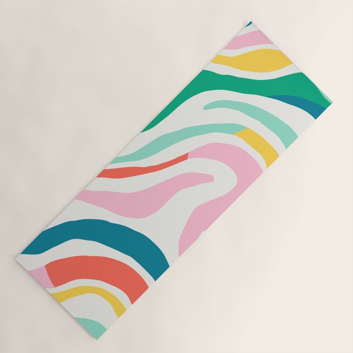 Colorful abstract stripe line art pattern Yoga Mat Gallery Image 1