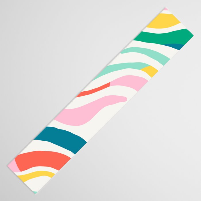 Colorful abstract stripe line art pattern Table Runner Gallery Image 3