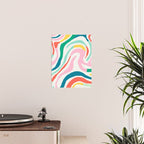 Colorful abstract stripe line art pattern Poster Gallery Image 2