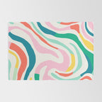 Colorful abstract stripe line art pattern Rug Gallery Image 2