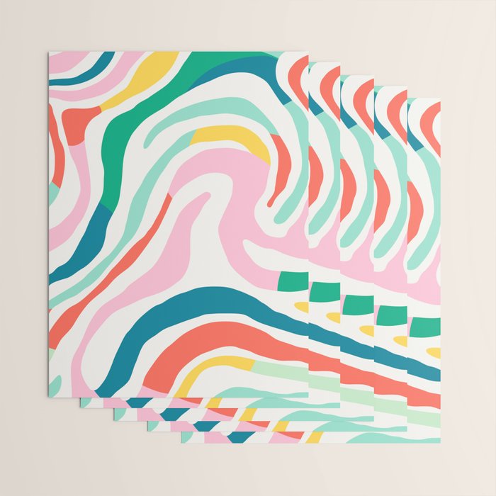 Colorful abstract stripe line art pattern Wrapping Paper Gallery Image 3