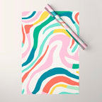 Colorful abstract stripe line art pattern Wrapping Paper Gallery Image 1