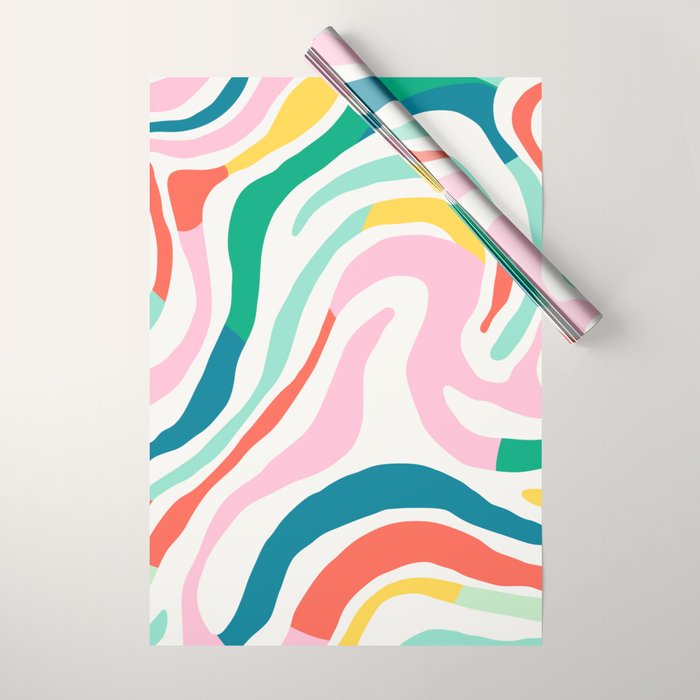 Colorful abstract stripe line art pattern Wrapping Paper Gallery Image 1