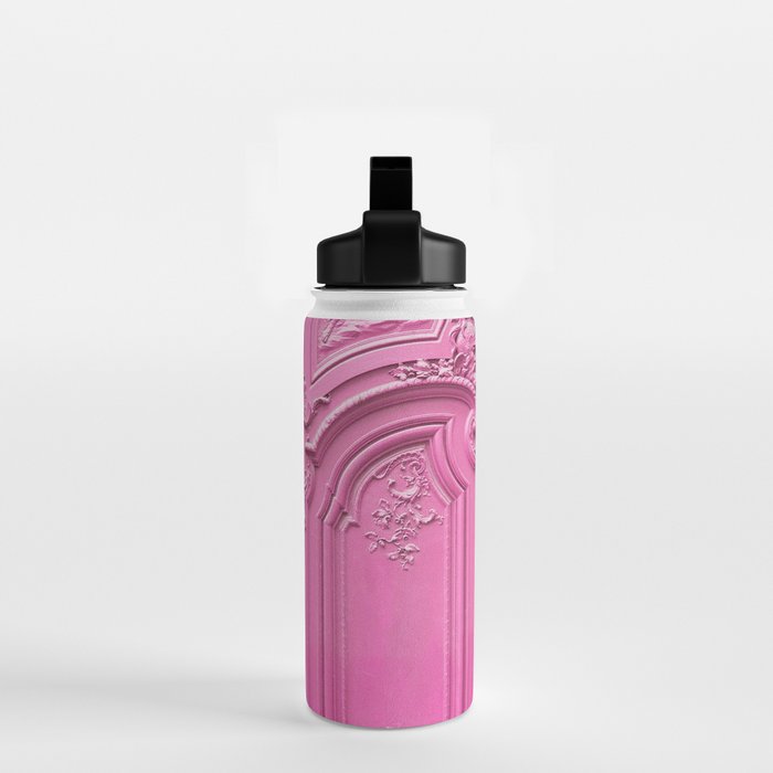 Pink Paris Door - Travel Photography, Building in Paris Water Bottle Gallery Image 2
