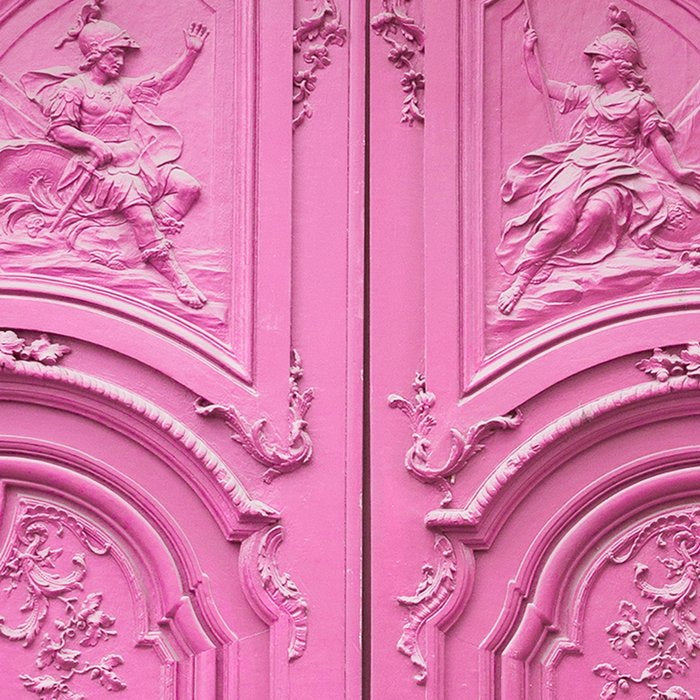 Pink Paris Door - Travel Photography, Building in Paris Coffee Mug Gallery Image 2