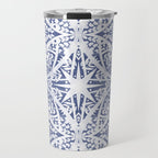 Leaves indigo fantasy tiled 4 Travel Mug Gallery Image 1