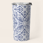 Leaves indigo fantasy tiled 4 Travel Mug Gallery Image 2
