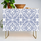 Leaves indigo fantasy tiled 4 Credenza Gallery Image 1