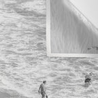 Beach Day in Italy | Black and White Travel Photography in Europe Art Print | Summer on the Coast in Naples Wall Tapestry Gallery Image 3