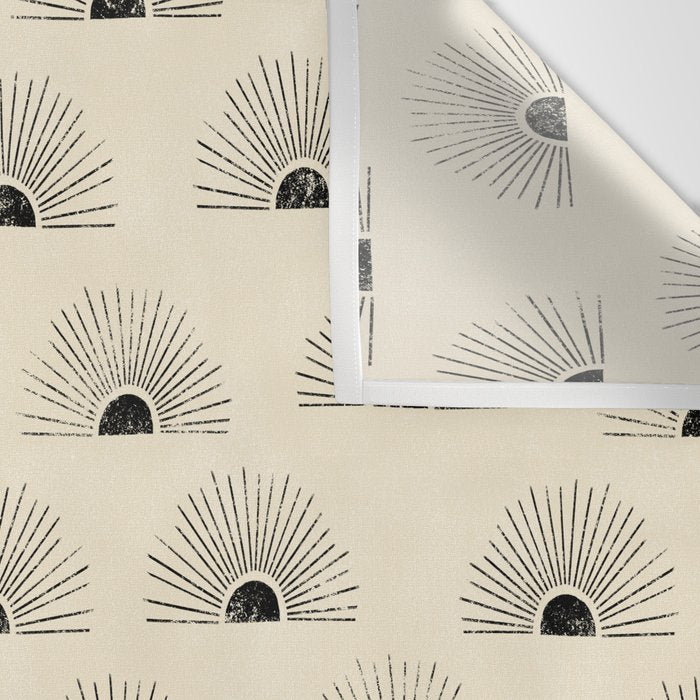 Sunrise - black and cream Wall Tapestry Gallery Image 3