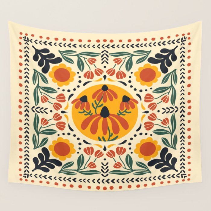 Scandinavian Wildflowers Wall Tapestry Gallery Image 4