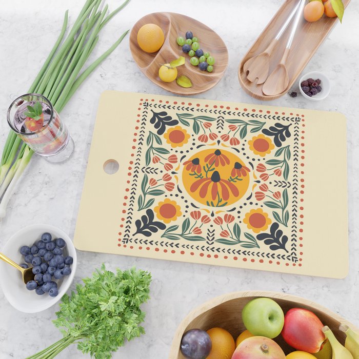 Scandinavian Wildflowers Cutting Board Gallery Image 2