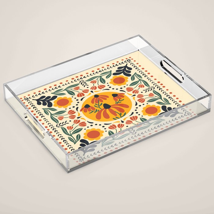 Scandinavian Wildflowers Acrylic Tray Gallery Image 1
