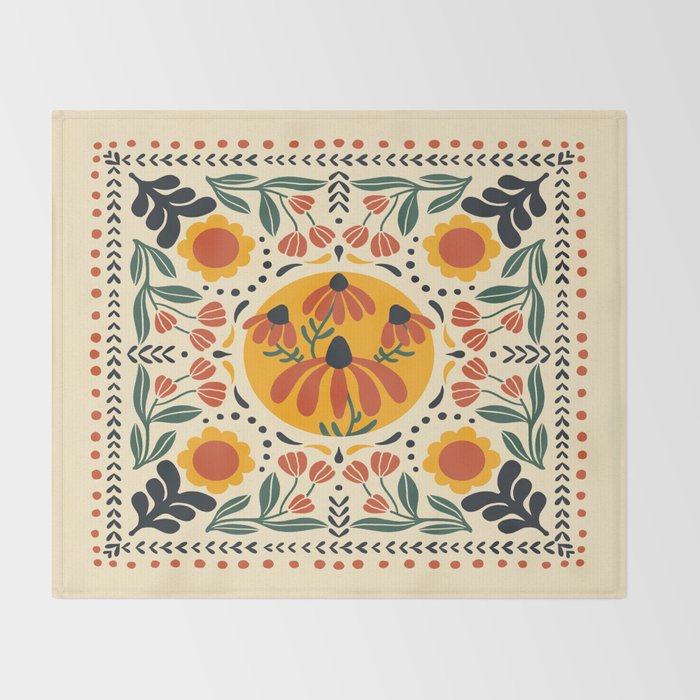 Scandinavian Wildflowers Throw Blanket Gallery Image 2