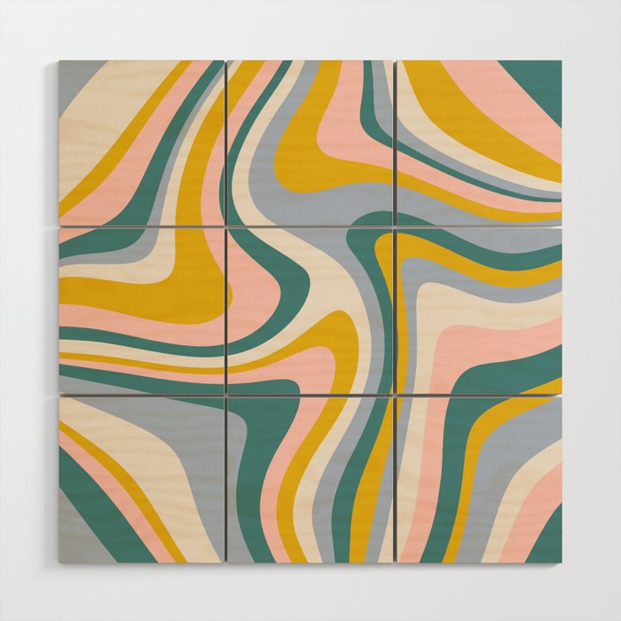 Abstract Wavy Stripes LXII Wood Wall Art Gallery Image 1