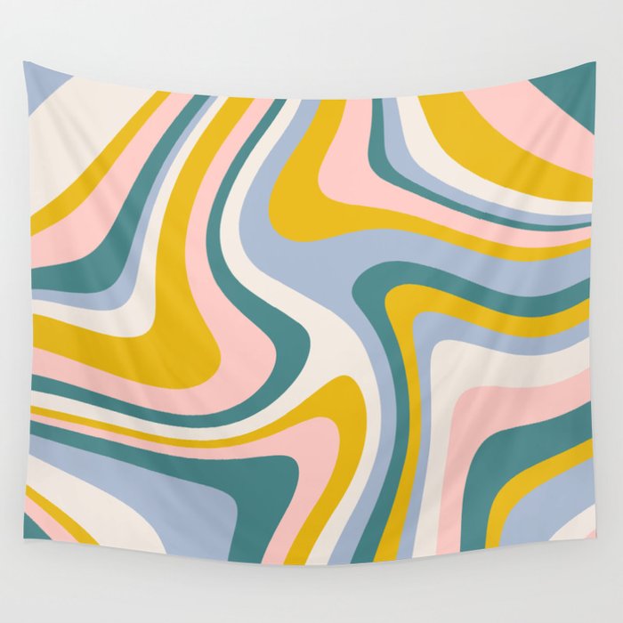 Abstract Wavy Stripes LXII Wall Tapestry Gallery Image 4
