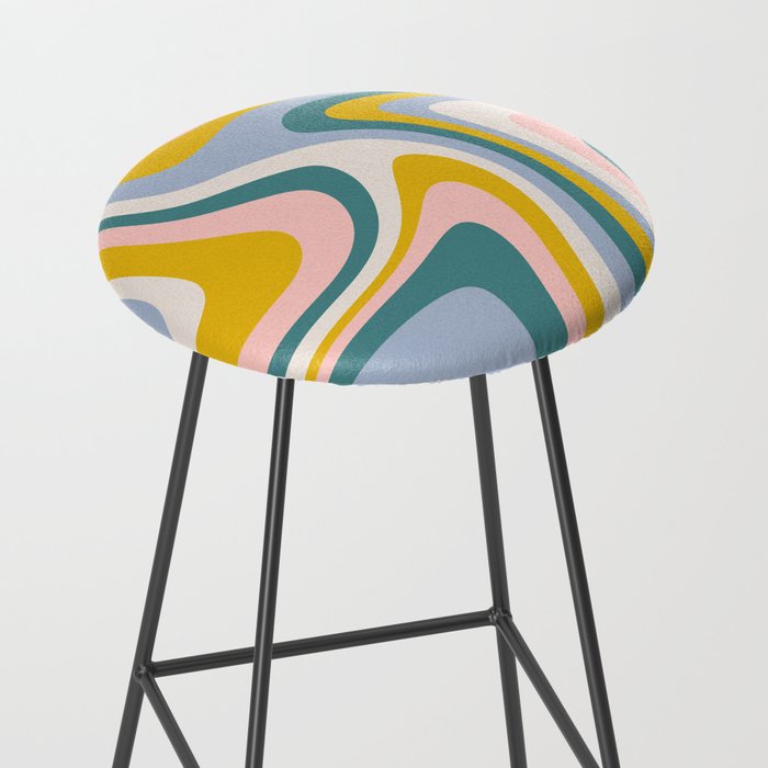 Abstract Wavy Stripes LXII Stool Gallery Image 2