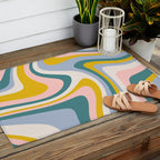 Abstract Wavy Stripes LXII Outdoor Rug Gallery Image 2