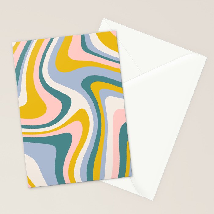 Abstract Wavy Stripes LXII Stationery Card Gallery Image 2
