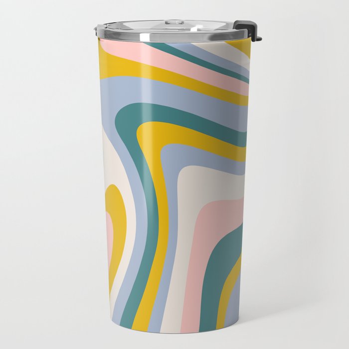 Abstract Wavy Stripes LXII Travel Mug Gallery Image 2