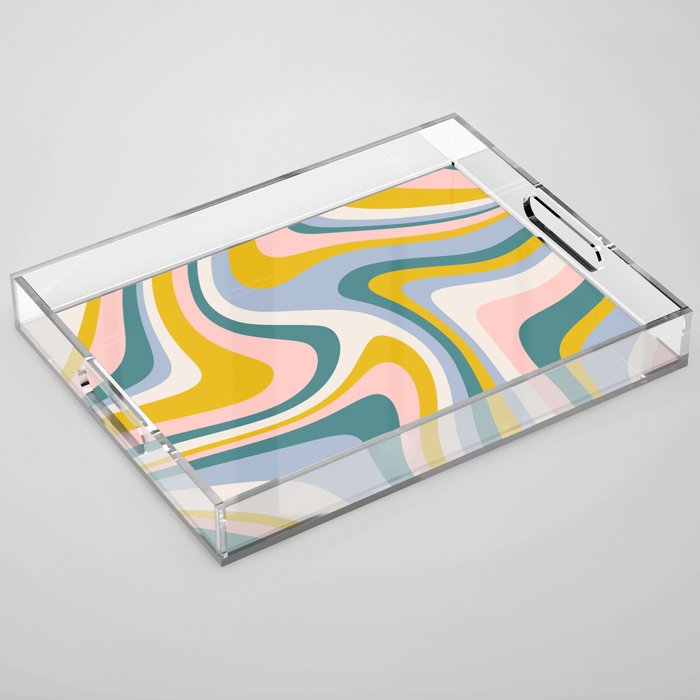 Abstract Wavy Stripes LXII Acrylic Tray Gallery Image 1