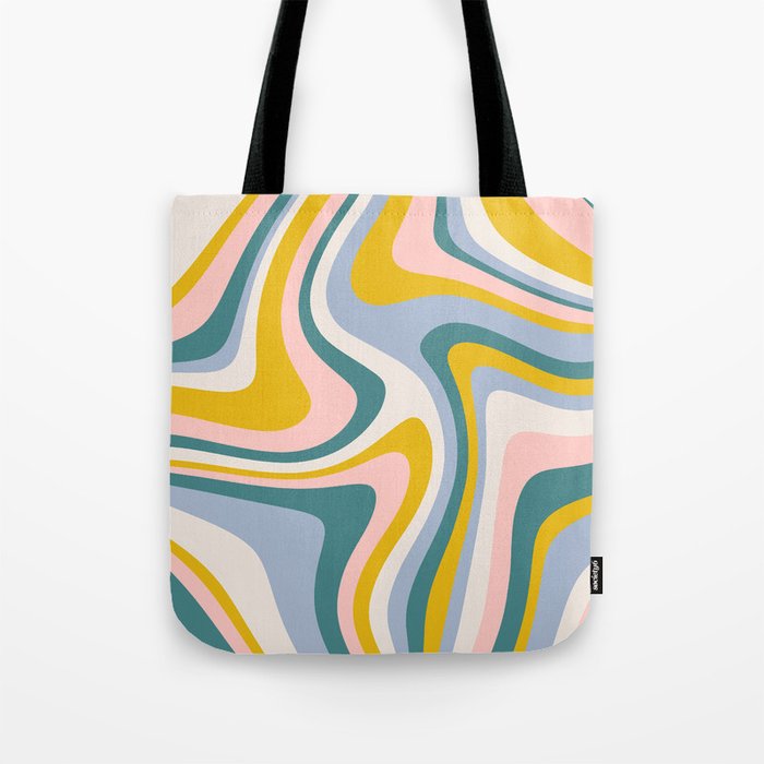 Abstract Wavy Stripes LXII Tote Bag Gallery Image 1
