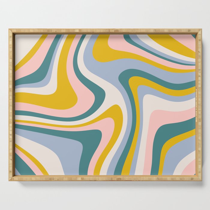 Abstract Wavy Stripes LXII Serving Tray Gallery Image 1