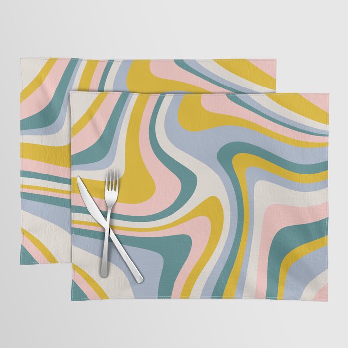 Abstract Wavy Stripes LXII Placemat Gallery Image 1