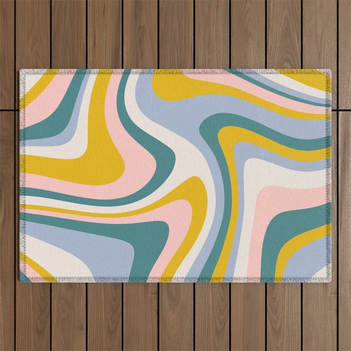 Abstract Wavy Stripes LXII Outdoor Rug Gallery Image 1