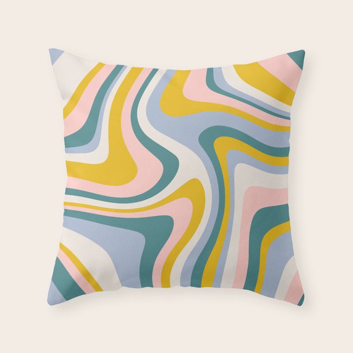 Abstract Wavy Stripes LXII Throw Pillow Gallery Image 6