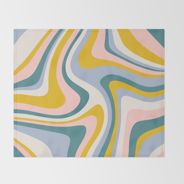 Abstract Wavy Stripes LXII Throw Blanket Gallery Image 2