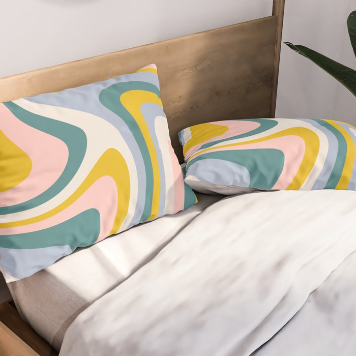 Abstract Wavy Stripes LXII Pillow Sham Gallery Image 2