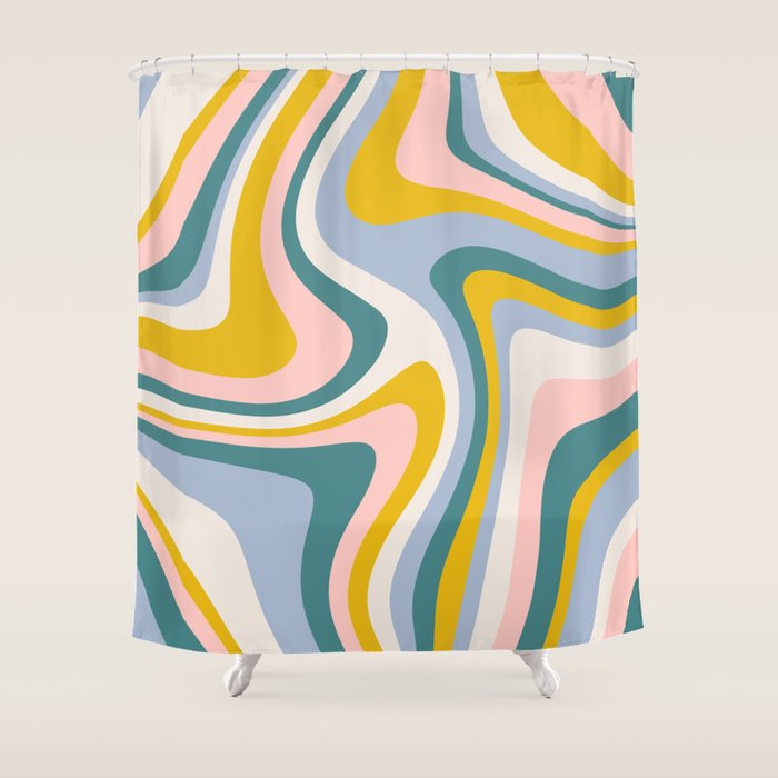 Abstract Wavy Stripes LXII Shower Curtain Gallery Image 1