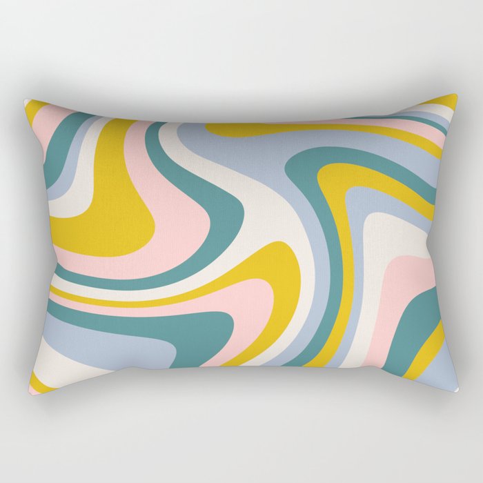 Abstract Wavy Stripes LXII Rectangular Pillow Gallery Image 2