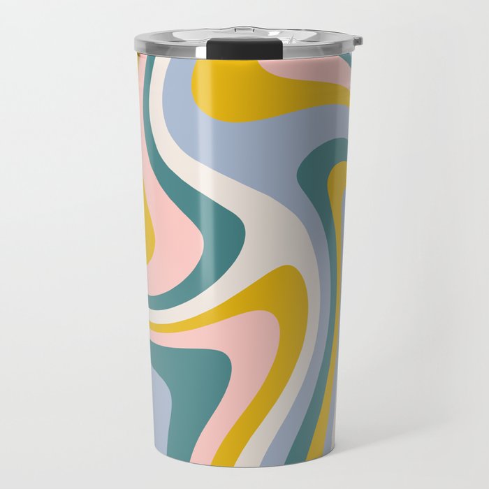 Abstract Wavy Stripes LXII Travel Mug Gallery Image 1