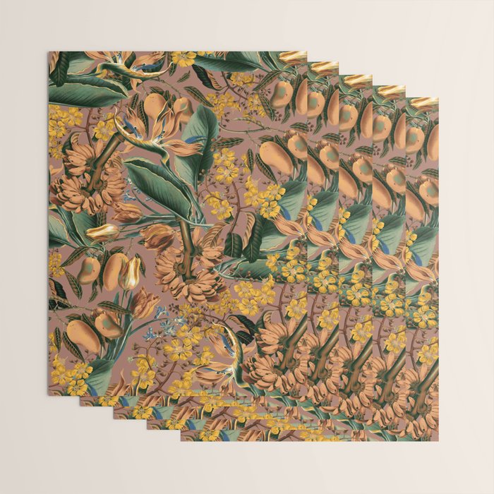 Banana and Leaf Pattern Wrapping Paper Gallery Image 3