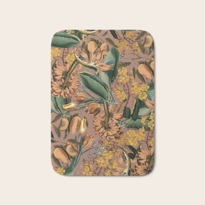 Banana and Leaf Pattern Bath Mat Gallery Image 1