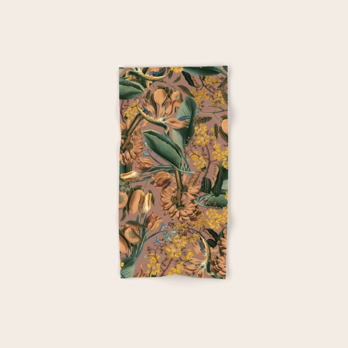 Banana and Leaf Pattern Bath Towel Gallery Image 1