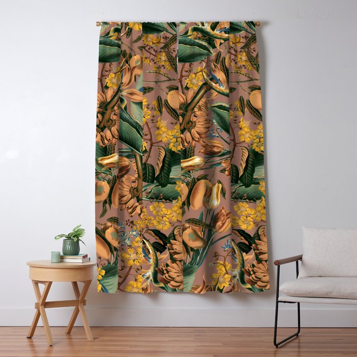 Banana and Leaf Pattern Window Curtain Gallery Image 5