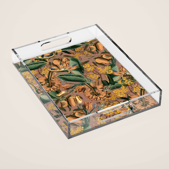 Banana and Leaf Pattern Acrylic Tray Gallery Image 1