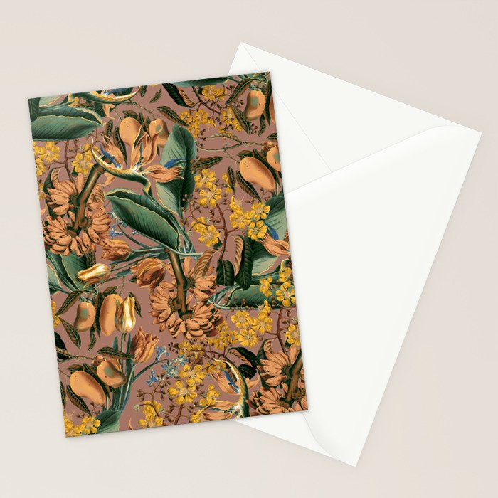 Banana and Leaf Pattern Stationery Card Gallery Image 2
