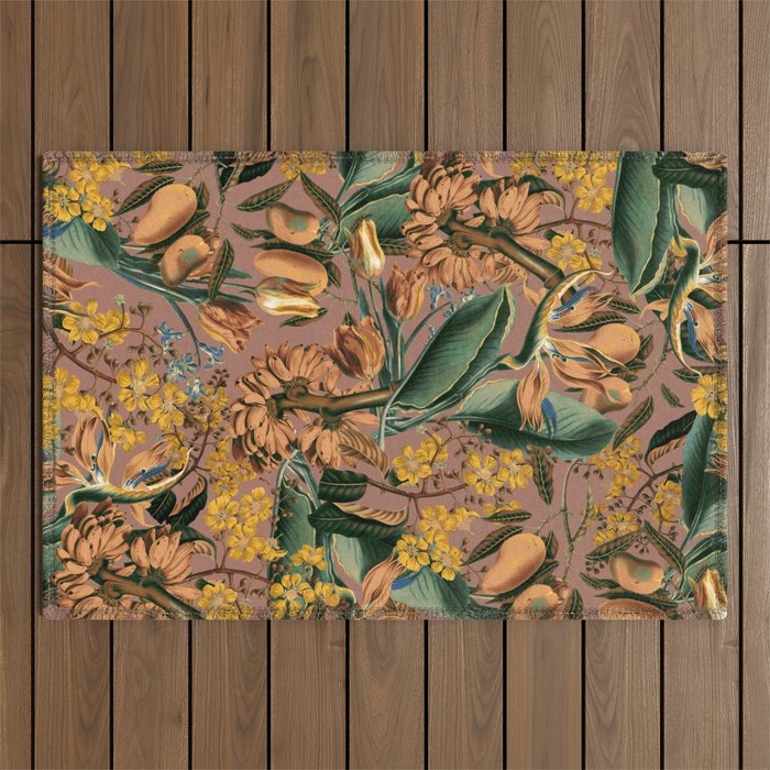 Banana and Leaf Pattern Outdoor Rug Gallery Image 1