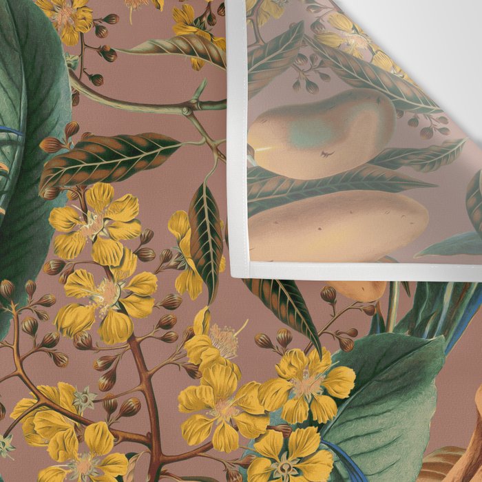Banana and Leaf Pattern Wall Tapestry Gallery Image 3