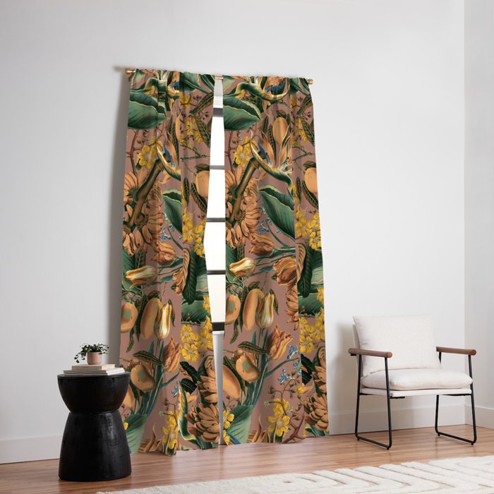 Banana and Leaf Pattern Window Curtain Gallery Image 2