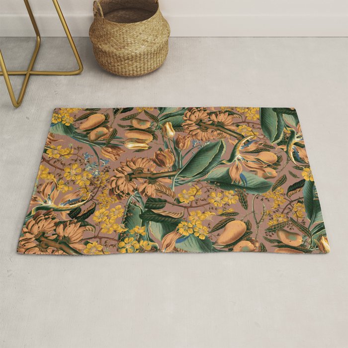 Banana and Leaf Pattern Rug Gallery Image 1